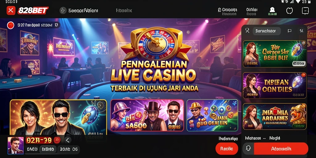 Tampilan gameplay Live Casino yang menarik dan interaktif di 828BET.