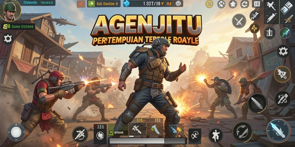 Tangkapan layar menampilkan aksi seru dalam AGENJITU Battle Royale.