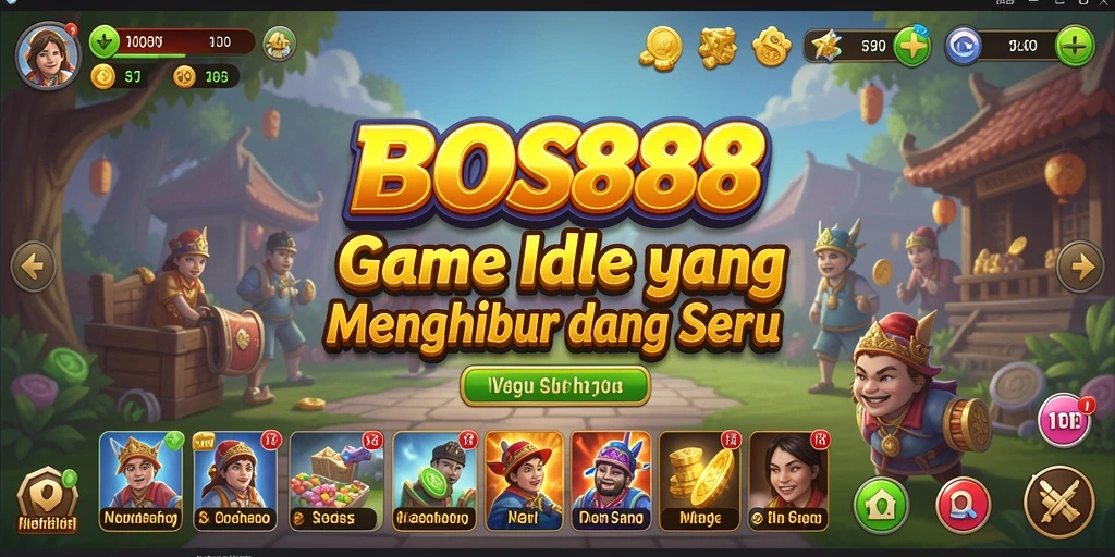 Tampilan gameplay BOS88 yang menarik dengan karakter yang mengumpulkan sumber daya.