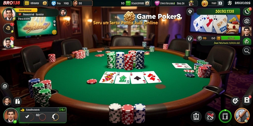 Screenshot menampilkan gameplay Poker yang seru dan mendebarkan.