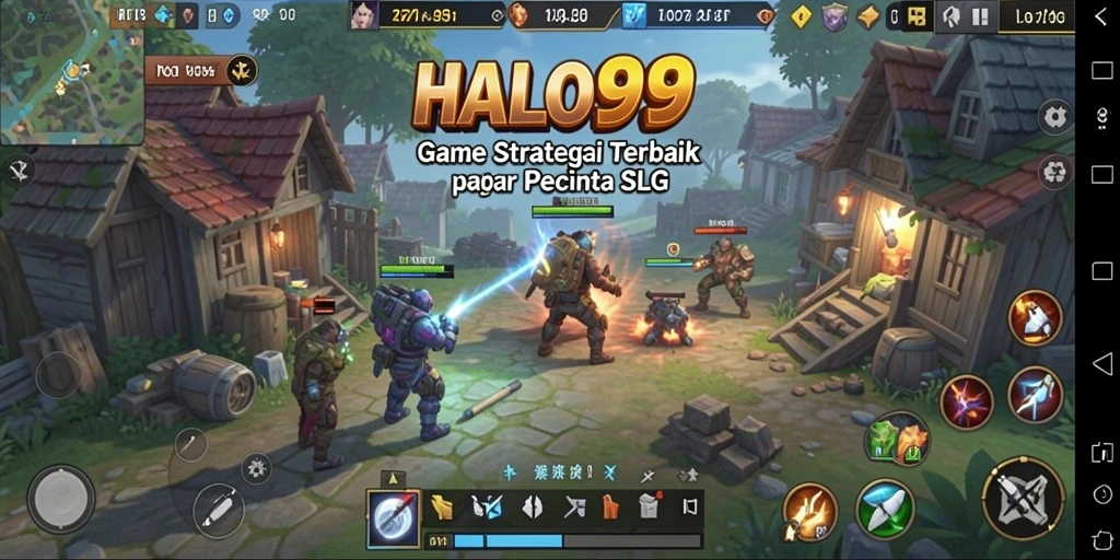 Tangkapan layar menunjukkan pertempuran strategis di HALO99.