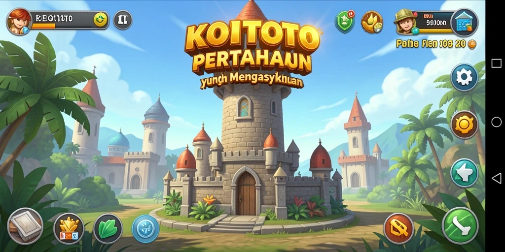 Tangkapan layar gameplay KOITOTO menampilkan aksi menegangkan dalam permainan Tower Defense.