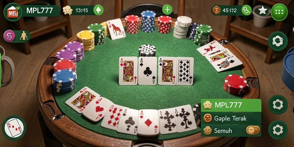 Tangkapan layar gameplay Gaple yang menyenangkan dan interaktif.