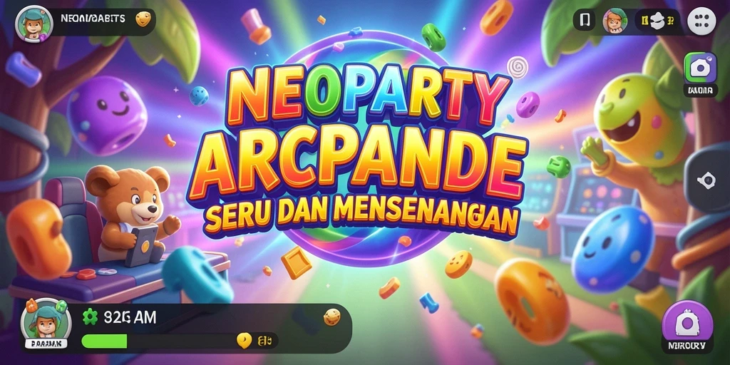 Screenshot gameplay NEOPARTY menampilkan aksi seru dan warna-warni.