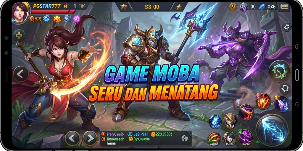 Screenshot gameplay PGSTAR777 menampilkan pertarungan tim yang intens.