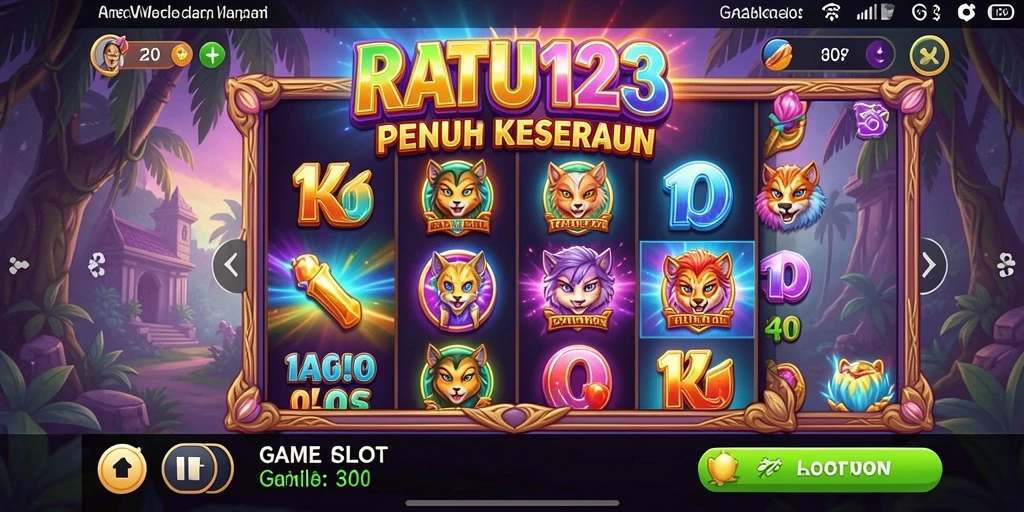 Screenshot gameplay RATU123 menampilkan keseruan permainan slot yang menarik.