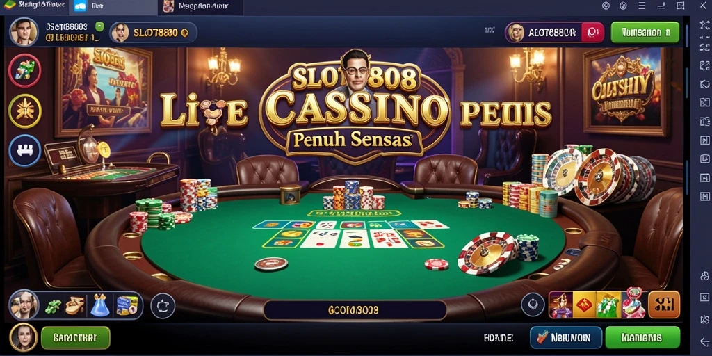 Tampilan gameplay Live Casino yang seru dan interaktif dari SLOT8808.