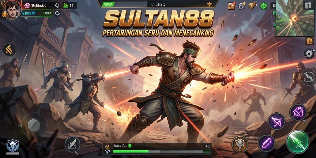 Screenshot gameplay SULTAN88 menampilkan aksi pertarungan yang dinamis.