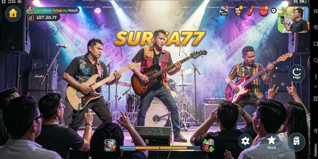Tangkapan layar permainan SURGA77 yang menampilkan pengalaman musik yang seru.