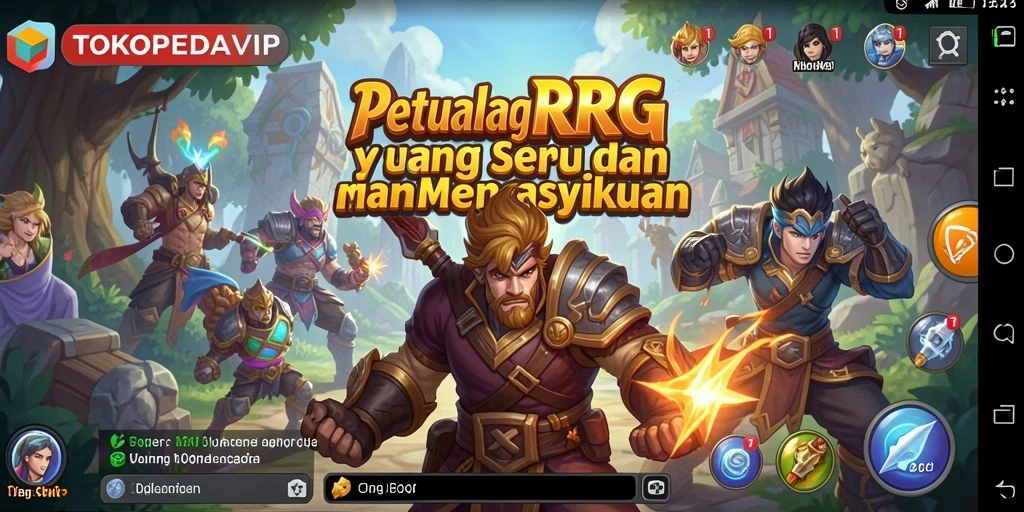 Screenshot dari gameplay TOKOPEDIAVIP menampilkan aksi seru dalam petualangan RPG.