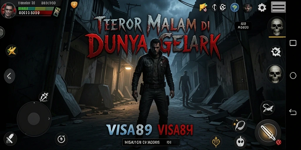 Gameplay menegangkan di dalam dunia horor yang gelap.