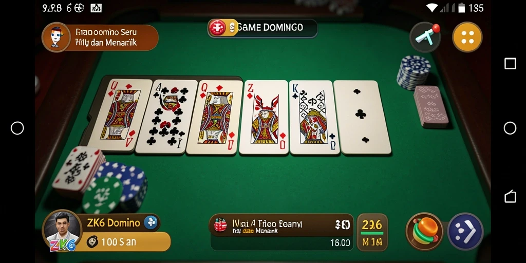 Screenshot ZK6 menampilkan gameplay seru dan interaktif permainan Domino.
